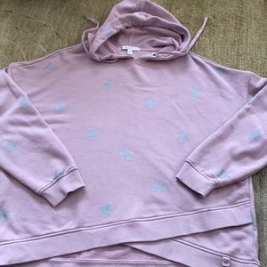 ~Seven7~ Dusty Pink Silver Star Hooded Sweatshirt